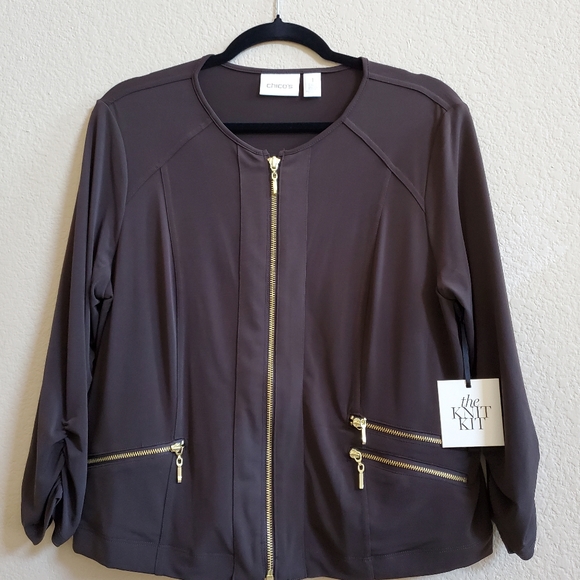Chico's Jackets & Blazers - NWT Chico's zip up knit sweater